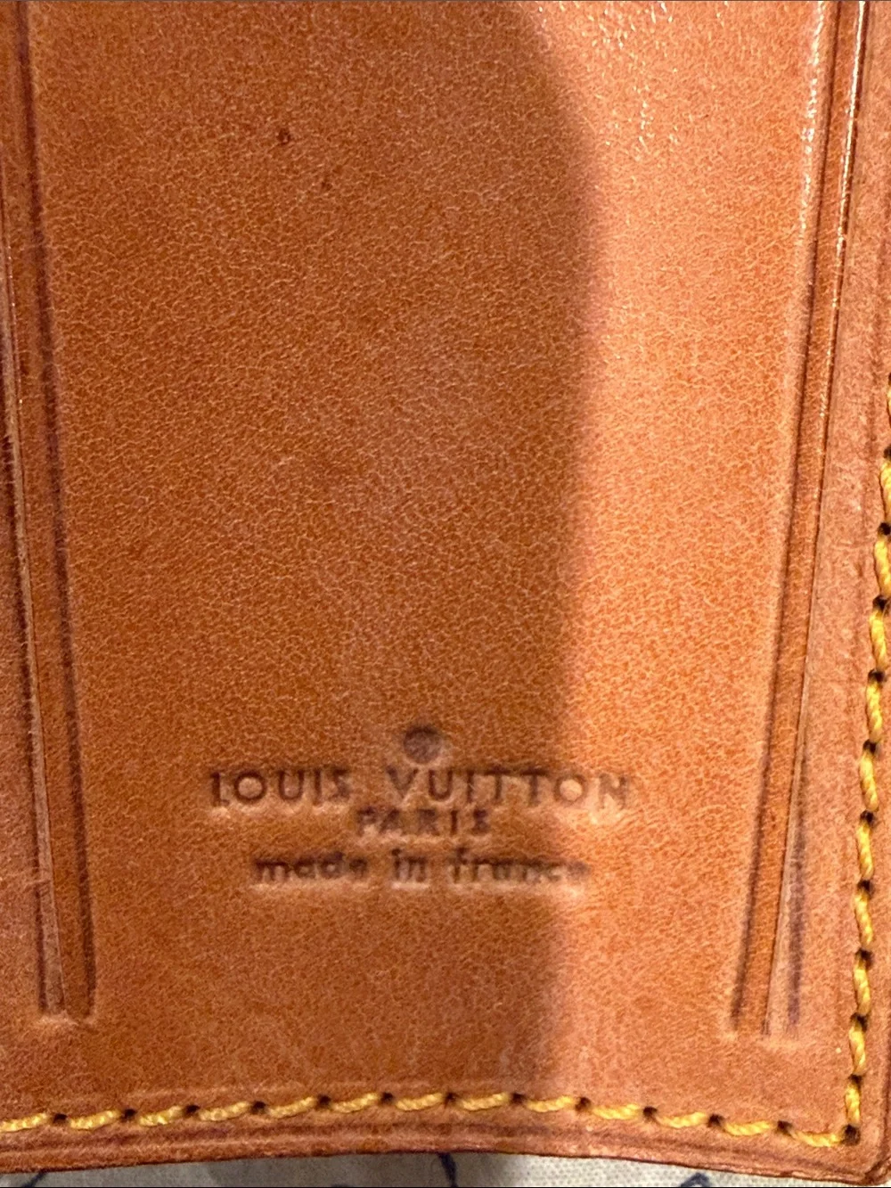 Louis Vuitton Cognac Brown Leather Luggage Tag
